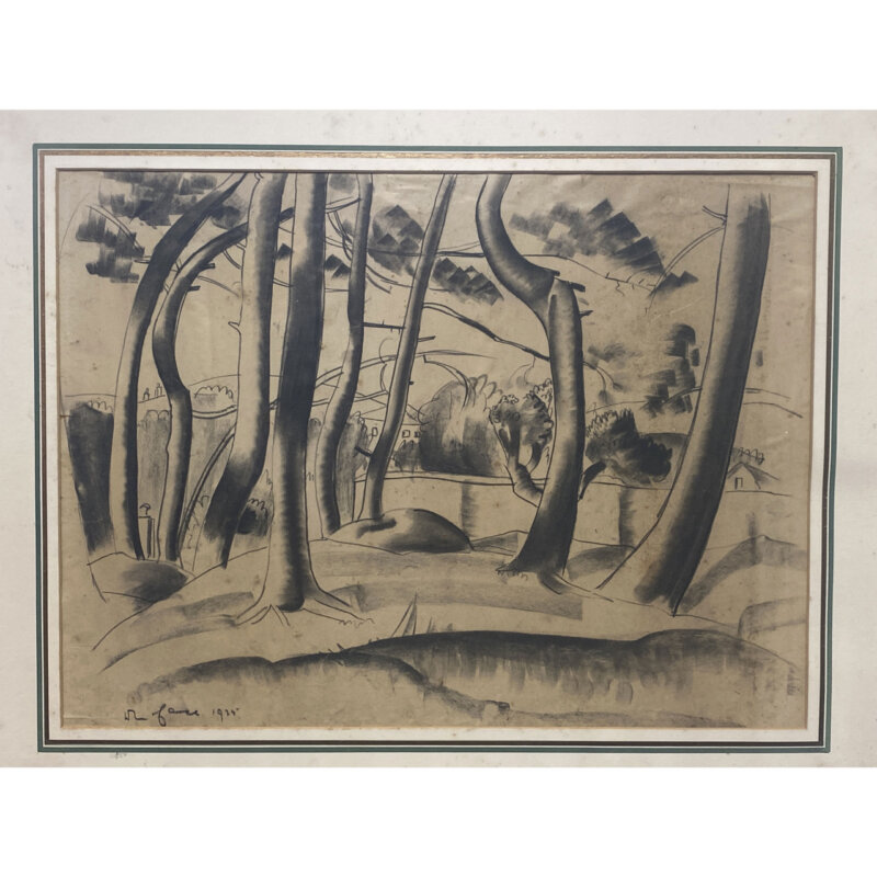 William McCance (1894-1970) Painting C/1925 Pencil & Charcoal on Paper - Under Glass #52816