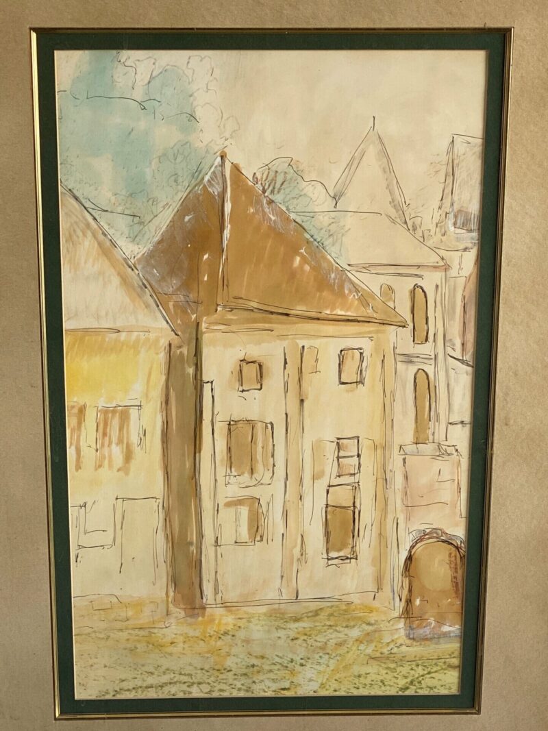 Desiderius Orban (1884-1986) Watercolour & Pen on Paper Painting #49628