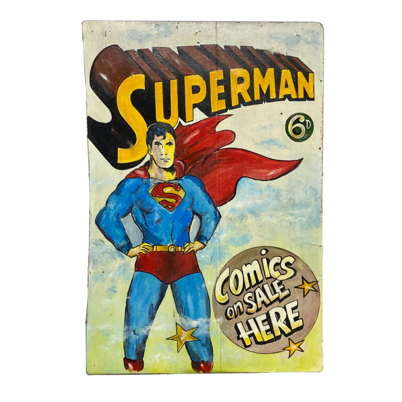 Genuine Vintage Superman Hand Painted Comic Book Shop Display #45964