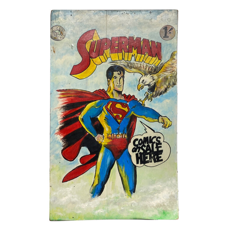 Genuine Vintage Hand Painted Superman Comic Book Shop Display #45963