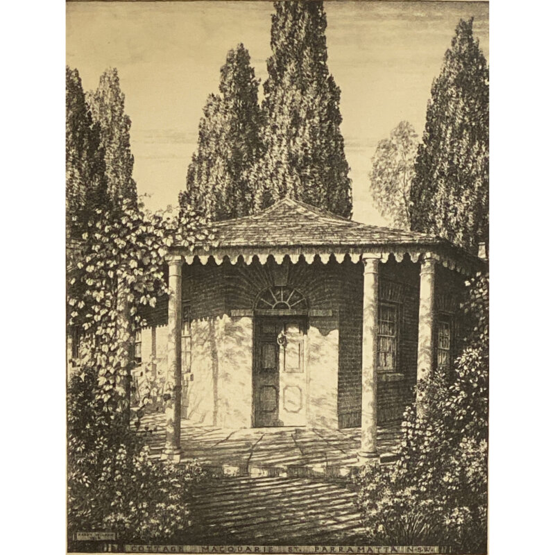 Hardy Wilson (1881-1955) Lithograph - Cottage Macquarie St Parramatta #52042