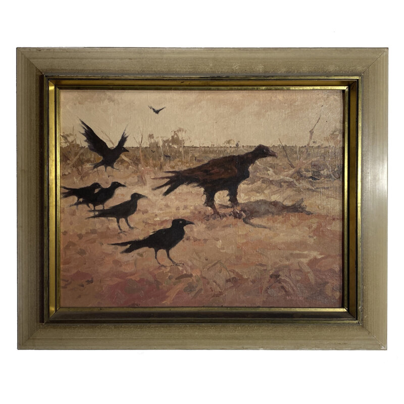 Thomas (Tom) Mcaulay (1946- ) Painting - Crows - Oil on Board #52051