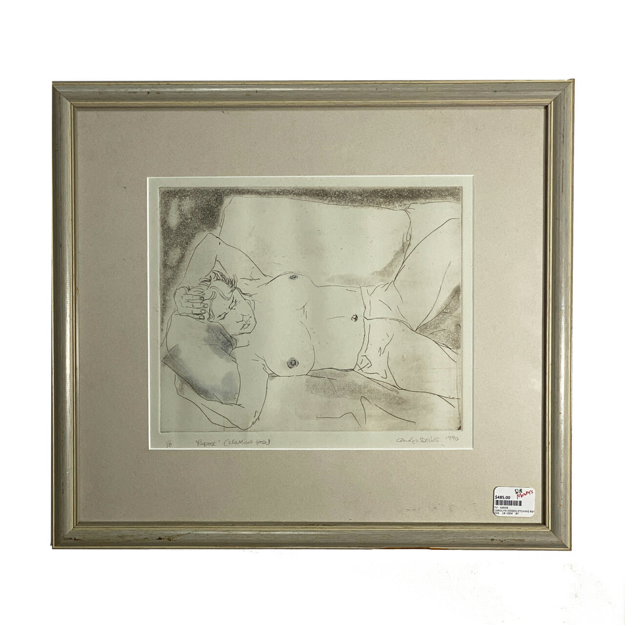 CAROLYN DODDS (1953- ) ETCHING - REPOSE - HAND SIGNED & NUMBERED 1/6 #44939
