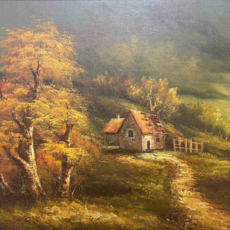 Edwards Painting Cottage in The Woods - English School - Oil on Board #52814