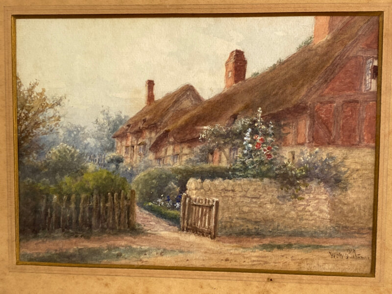William Wells Quatremain Watercolour Painting Anne Hathaway's Cottage C1918 #49243