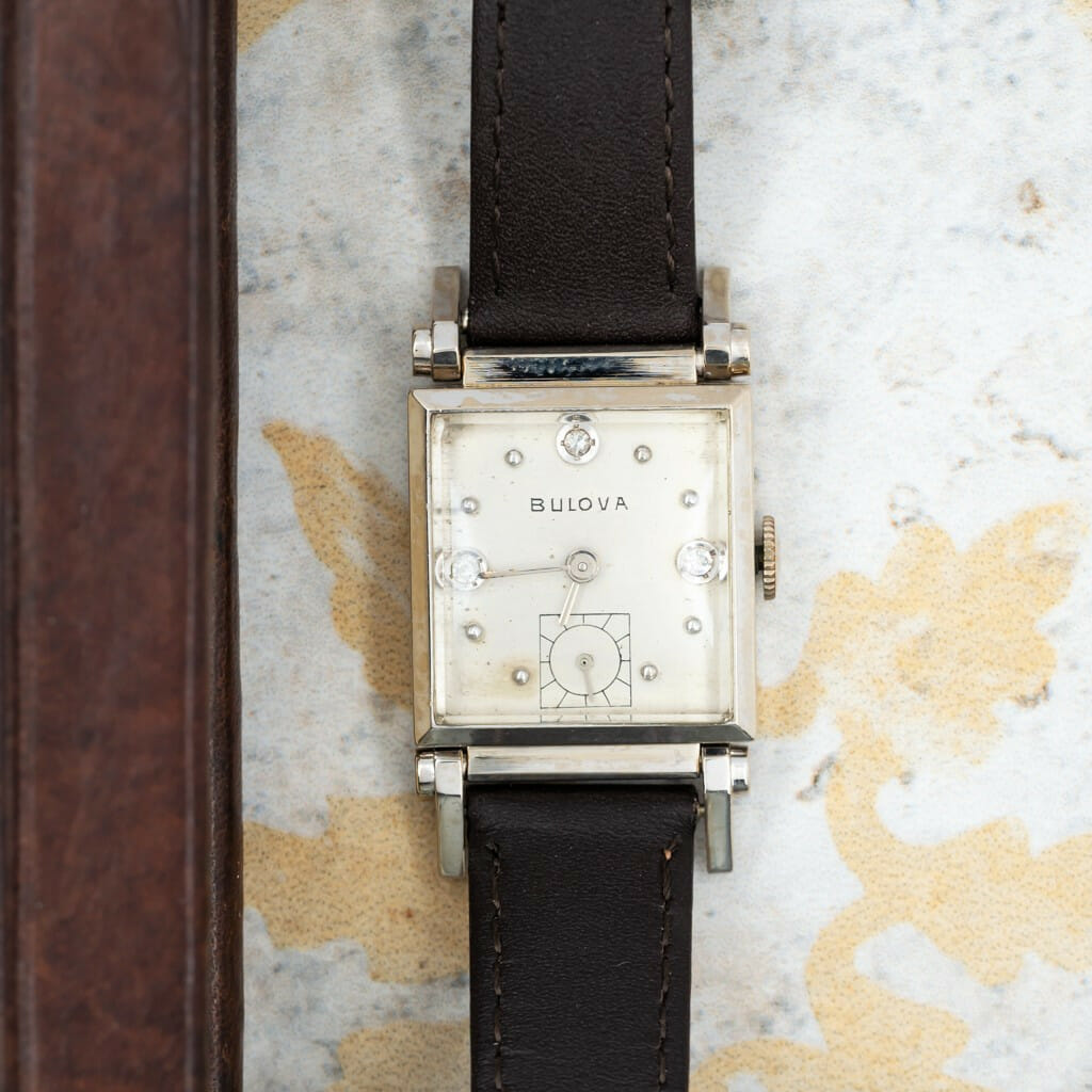Bulova 14k white gold vintage watch