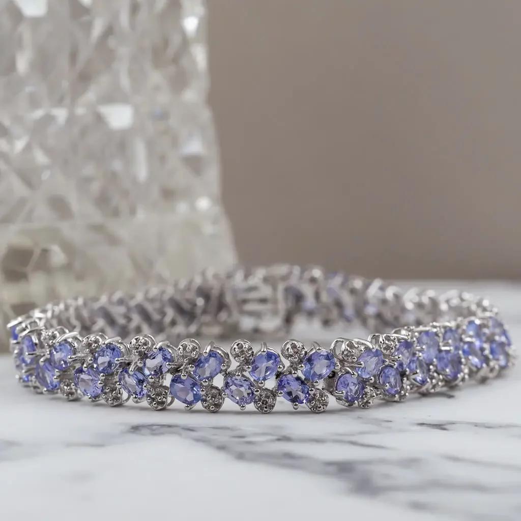 Tanzanite as the birthstone for December set in a bracelet.