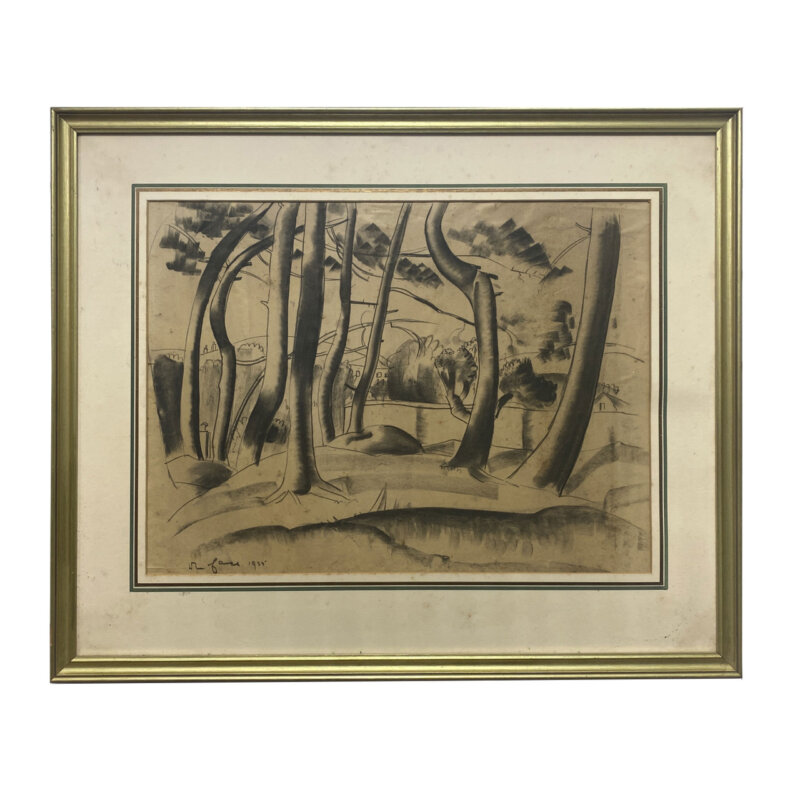 William McCance (1894-1970) Painting C/1925 Pencil & Charcoal on Paper - Under Glass #52816