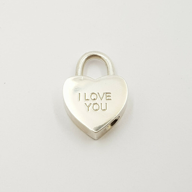Tiffany & Co I Love You Heart Padlock Sterling Silver Pendant #56960-1