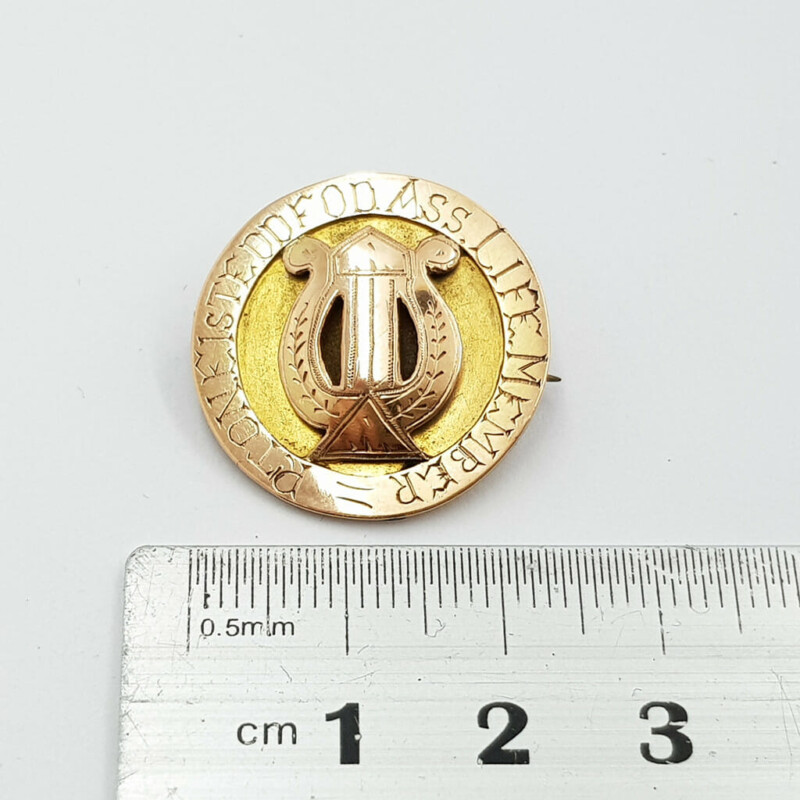 Antique 9ct Gold Brooch C/1923 - RTONE 1ST TEDDFOD ASS. LIFE MEMBER