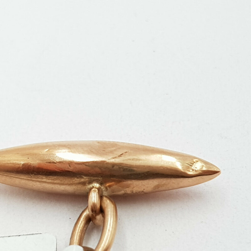 Antique 9ct Rose Gold Shield Cufflinks Engraved Letter M #57084