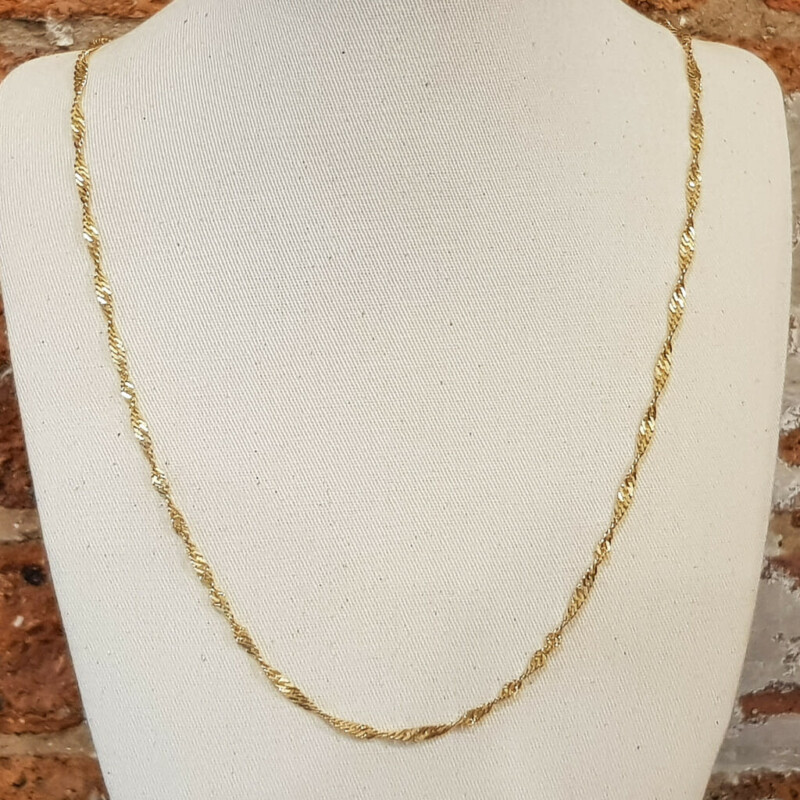 21ct Yellow Gold Singapore Link Chain Necklace 51cm #55301