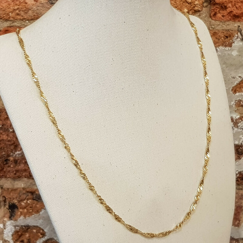 18ct Yellow Gold Weave Link Chain Necklace 45cm 750 #55238