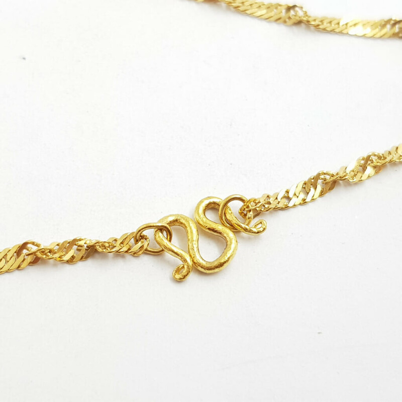 21ct Yellow Gold Singapore Link Chain Necklace 51cm #55301