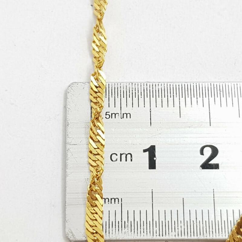 21ct Yellow Gold Singapore Link Chain Necklace 51cm #55301
