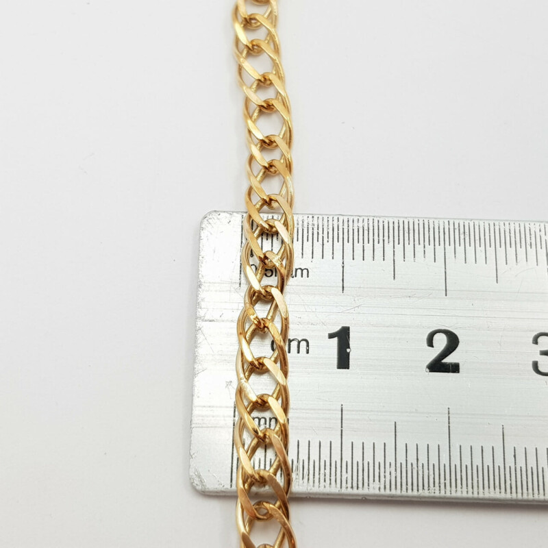 9ct 18.5cm Yellow Gold Double Curb Bracelet #57692