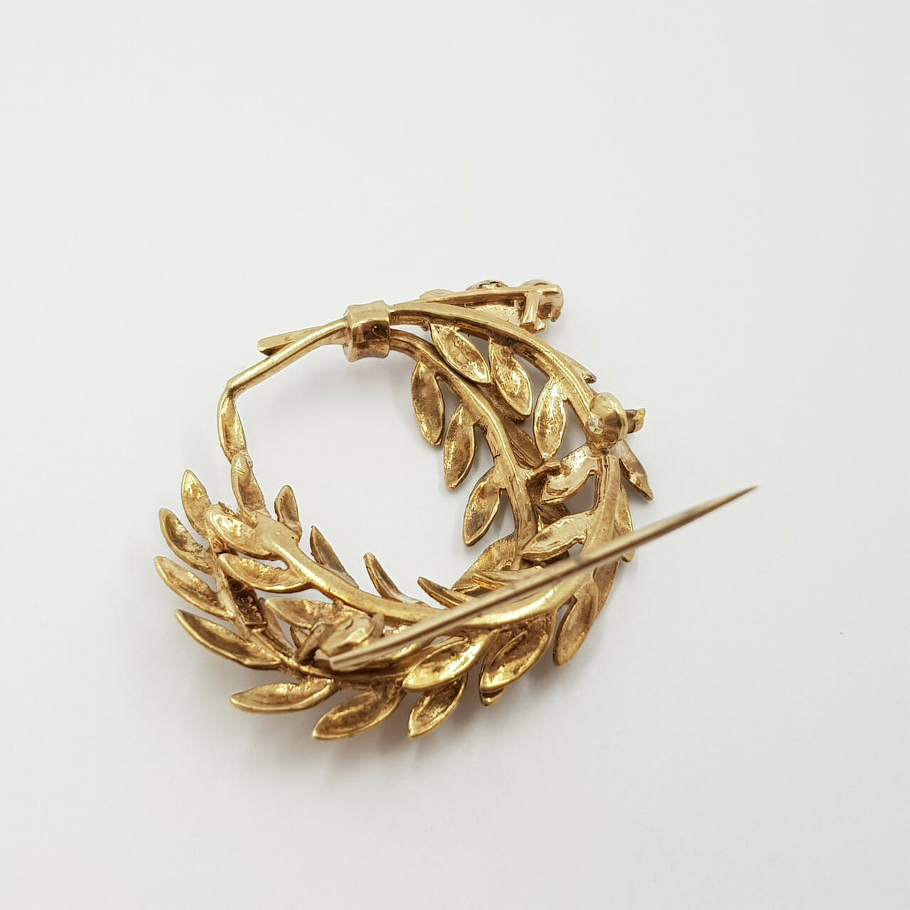 Vintage / Antique 9ct Yellow Gold Pearl & Garnet Brooch Wreath / Branch #55360 Vintage / Antique 9ct Yellow Gold Pearl & Garnet Brooch Wreath / Branch #55360 - Image 4