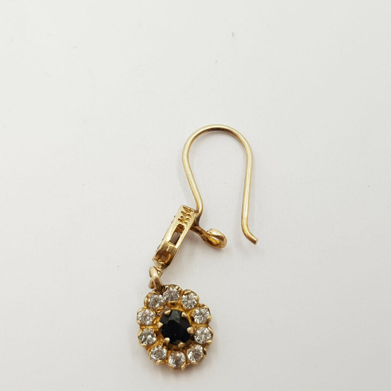 Single Vintage 14ct Sapphire Drop Earring #57117
