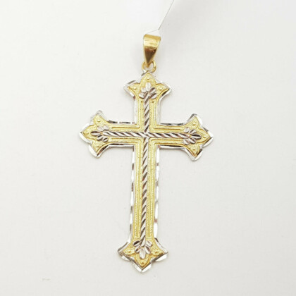 10ct Two Tone Gold Orthodox Cross #57993