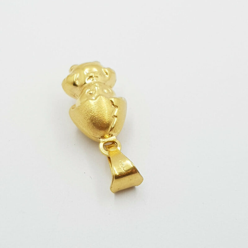 18ct Gold Chick with Egg On Head Pendant/Charm #58215