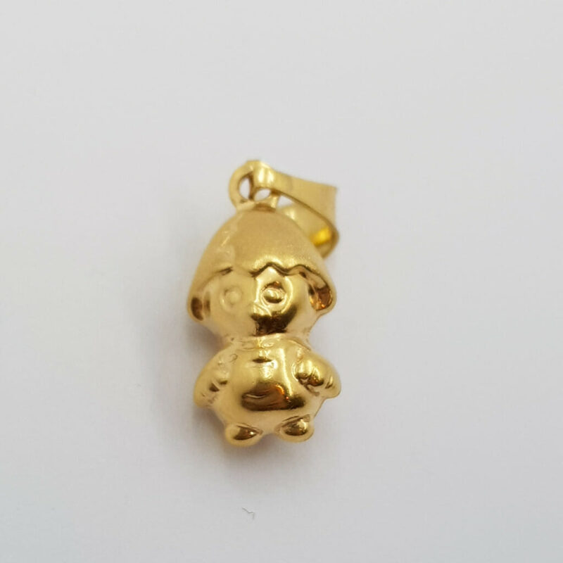 18ct Gold Chick with Egg On Head Pendant/Charm #58215