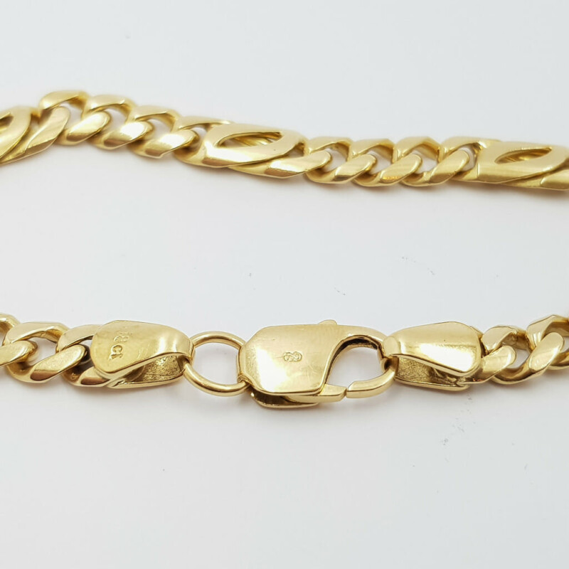 18ct Yellow Gold Figaro Link Bracelet 18.5cm #58274