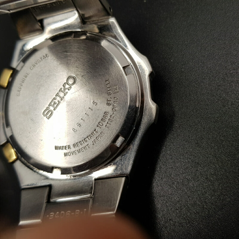 Mens Seiko Coutura 2-Tone Chronograph Watch 7T62-0FA0 #59406