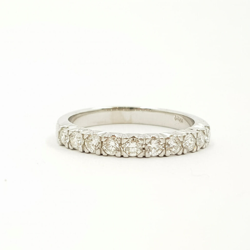 18ct White Gold 0.80ct TW Diamond Eternity Ring Band Size U Val $4800 #58397