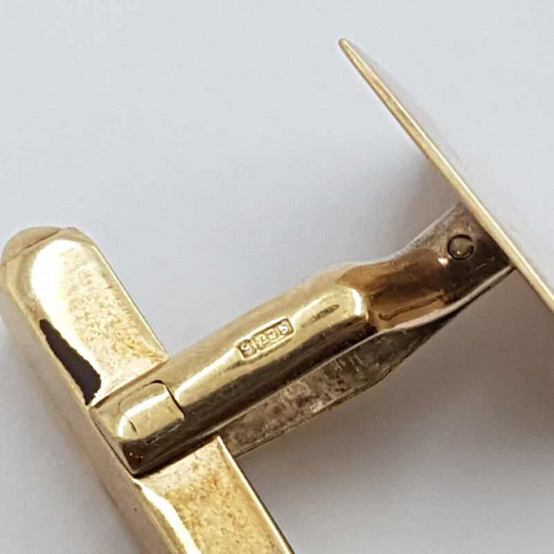 Vintage 9ct Yellow Gold Square Cufflinks Hallmarked #59532