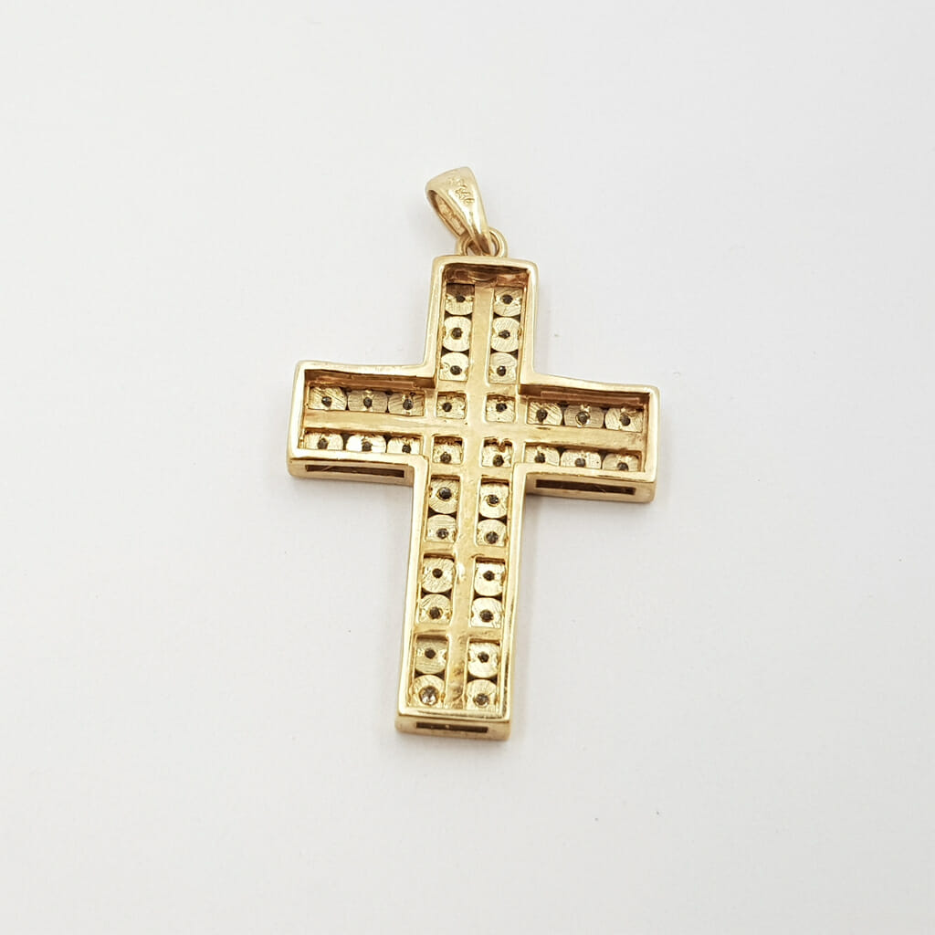 9ct Yellow Gold Diamond Cross Pendant #59927 9ct Yellow Gold Diamond Cross Pendant #59927 - Image 9