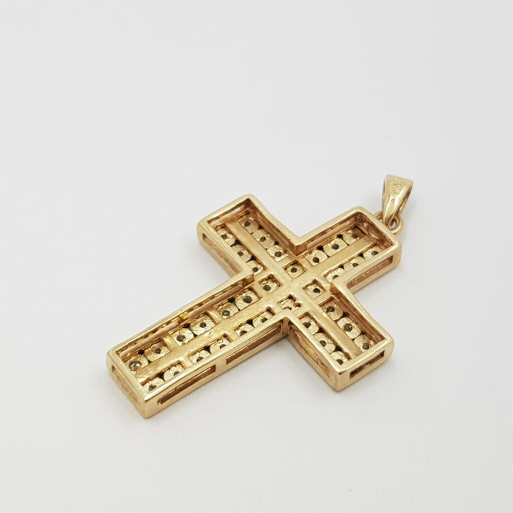 9ct Yellow Gold Diamond Cross Pendant #59927 9ct Yellow Gold Diamond Cross Pendant #59927 - Image 10