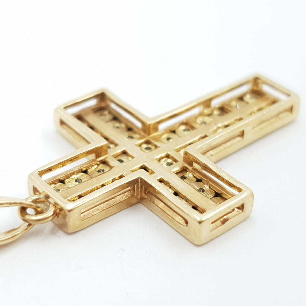 9ct Yellow Gold Diamond Cross Pendant #59927 9ct Yellow Gold Diamond Cross Pendant #59927 - Image 13