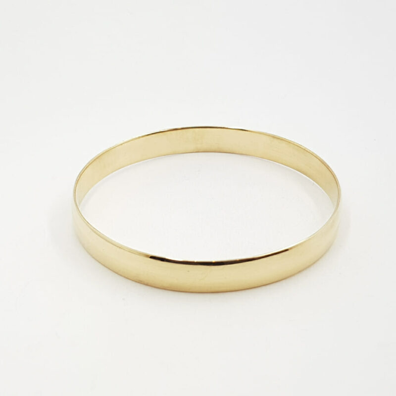 9ct Yellow Gold Round Bangle 60mm #59925