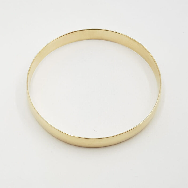 9ct Yellow Gold Round Bangle 60mm #59925