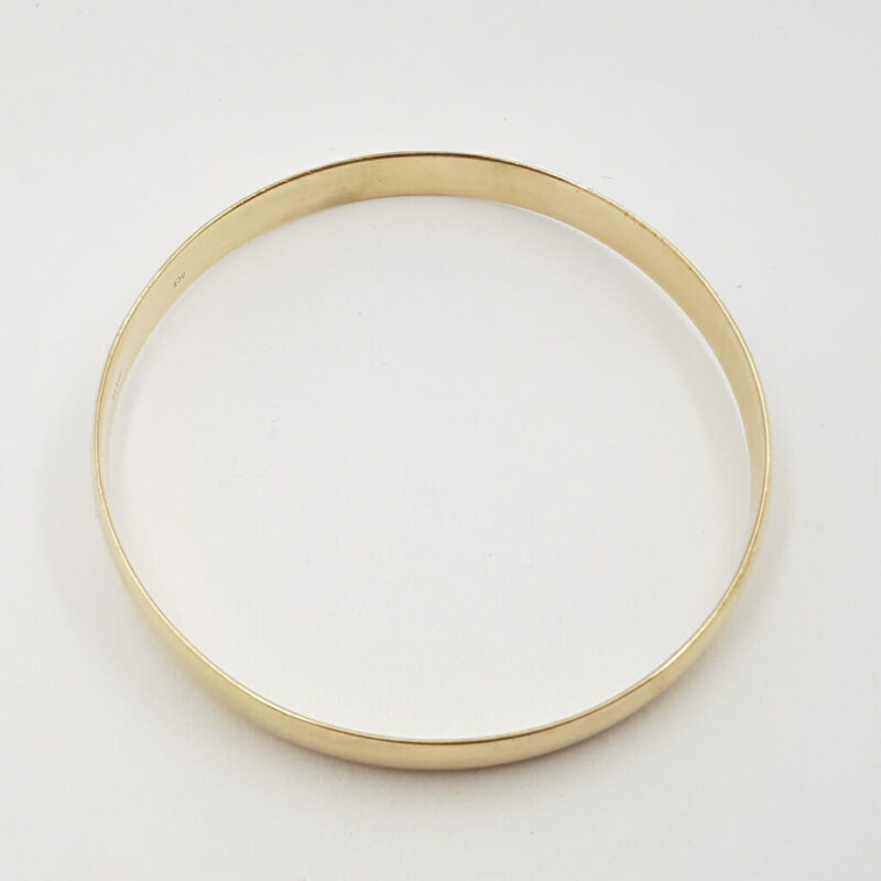 9ct Yellow Gold Round Bangle 60mm #59925