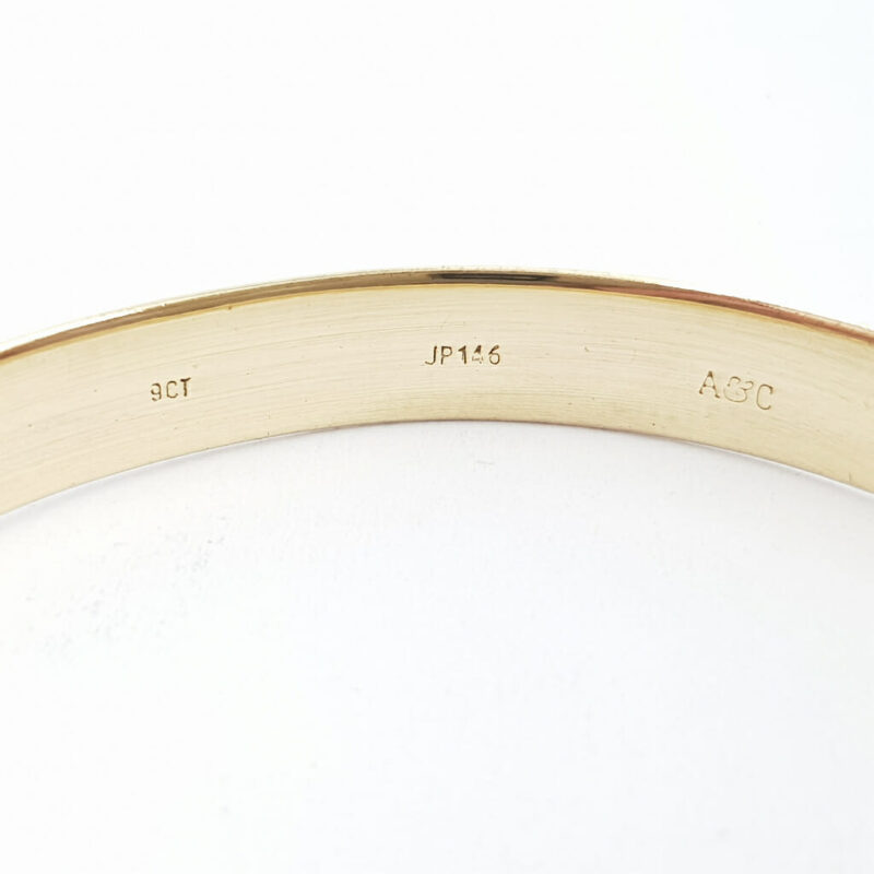 9ct Yellow Gold Round Bangle 60mm #59925