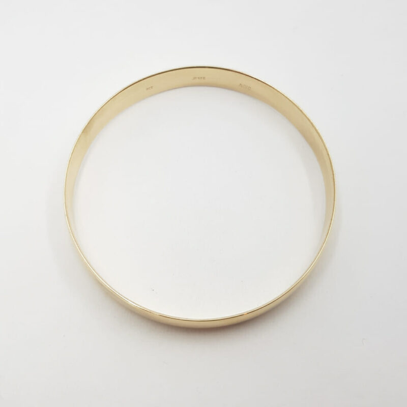 9ct Yellow Gold Round Bangle 60mm #59925