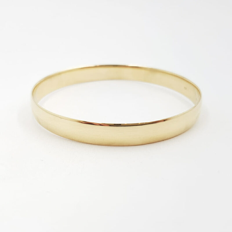 9ct Yellow Gold Round Bangle 60mm #59925