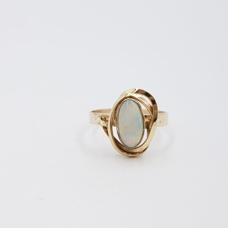 9ct Yellow Gold Opal Ring Size N #60048