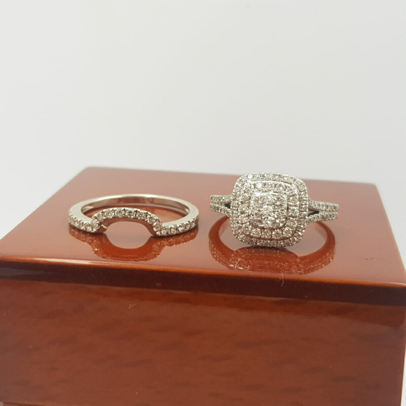 14ct White Gold 1.00ct TDW Diamond Cluster Ring Set Val $3299 Size O1/2 #59767