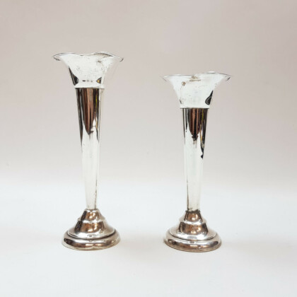 Sterling Silver Engraved Candle Holders C/1925