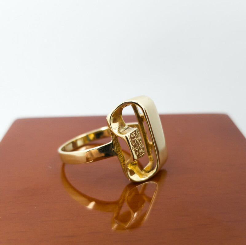 Vintage 14ct Yellow Gold Designer Ring Size N1/2 #48504