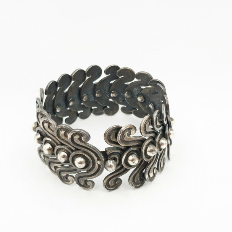 Mayan Style Sterling Silver Fancy Link Bracelet #55035