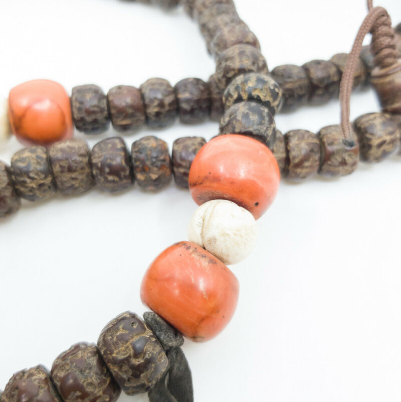 Vintage Tibetan Mala Prayer Beads Necklace #56766