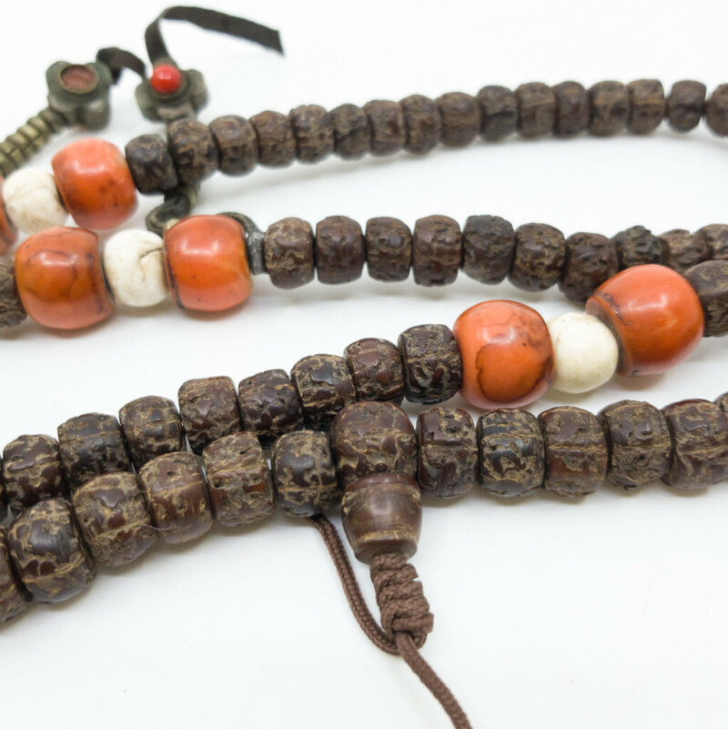 Vintage Tibetan Prayer Beads Necklace #56766
