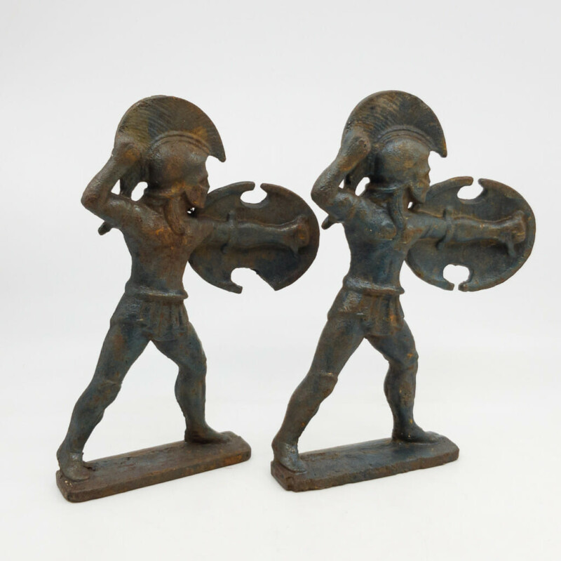 Cast Iron Gladiators Figurine Pair #57048