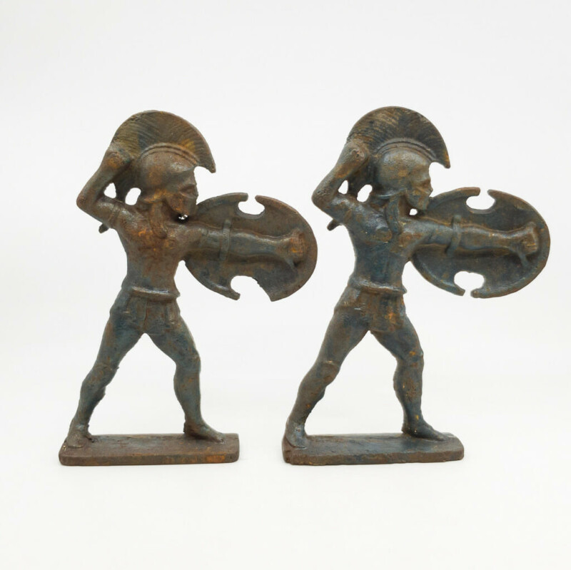 Cast Iron Gladiators Figurine Pair #57048