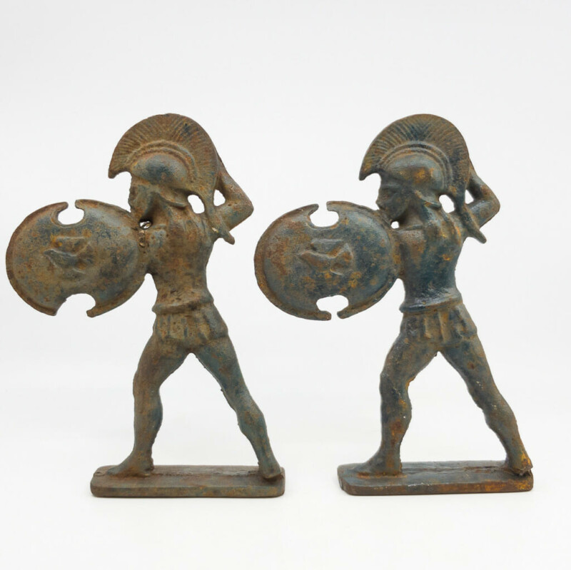 Cast Iron Gladiators Figurine Pair #57048
