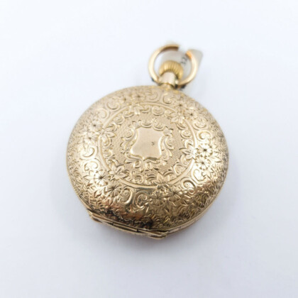 9ct Gold T.H Raysmith FOB Pocket Watch Ornate Engraving (Serviced) #55996