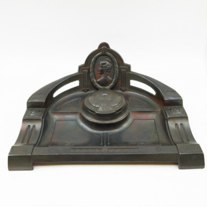 Victorian Art Deco Inkstand Cast Metal Desktop Accessories #57779